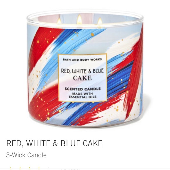 “RED WHITE & BLUE CAKE” BBW/WB, 3-Wick Scented Candle, 14.5 oz / 411g, NWT + Box - Picture 2 of 6